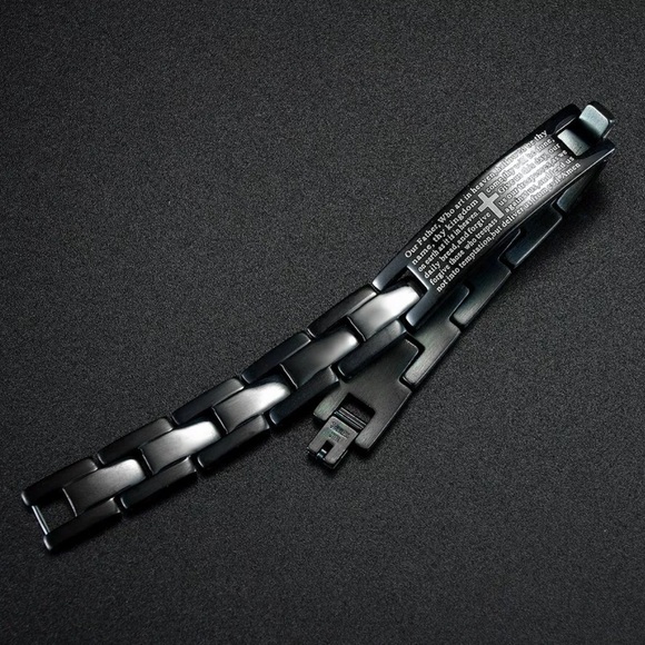 Lord’s Prayer Black Stainless Steel Bracelet! - Picture 3 of 6